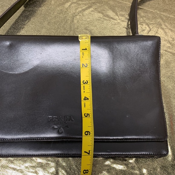 Prada Vitello Sport Flap Bag Women Black Leather Crossbody Messenger Italy - Picture 16 of 16